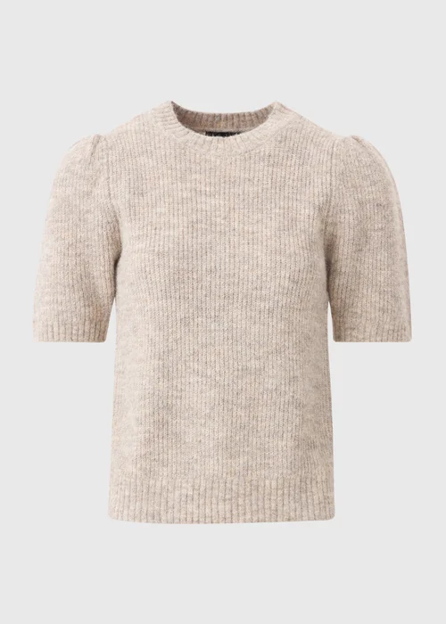Et Vous Taupe Fluffy Knit T-Shirt - 14 Image 3