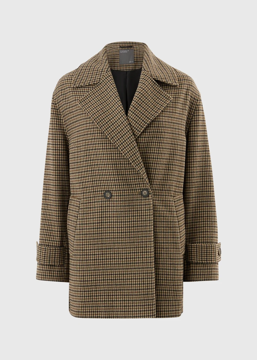 Brown Check Pea Coat - 8 Image 4