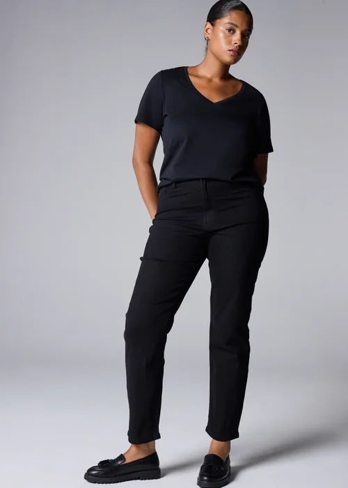 Black Straight Leg Jeans - Size 08 29 leg Image 1