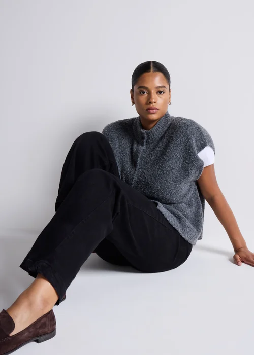 Black Front Pocket Wide Leg Jeans - Size 08 29 leg Image 2