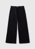 Black Front Pocket Wide Leg Jeans - Size 08 29 leg Image 5