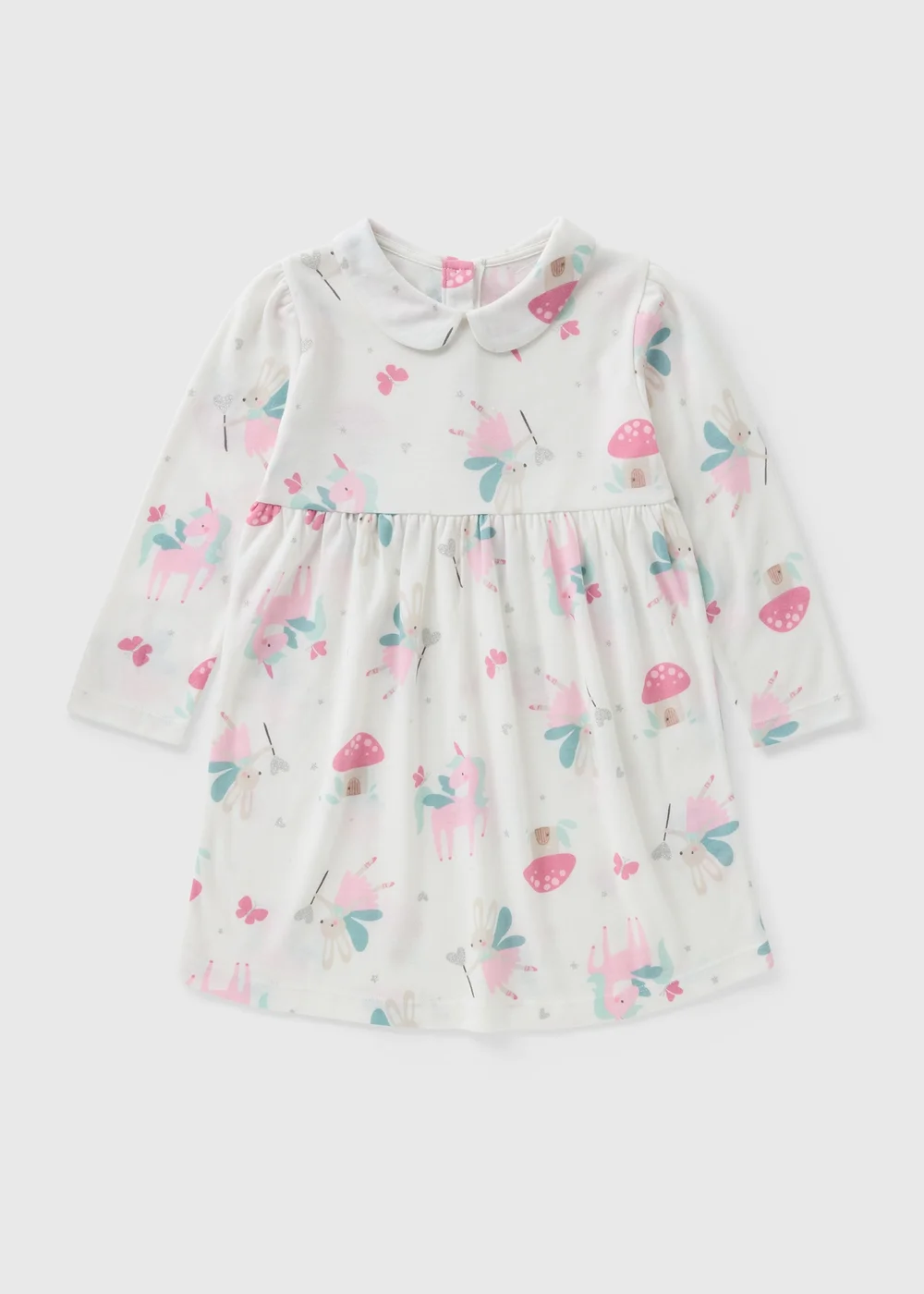 Girls White Printed Upspec Nightie - 1 to 1 half years Image 1