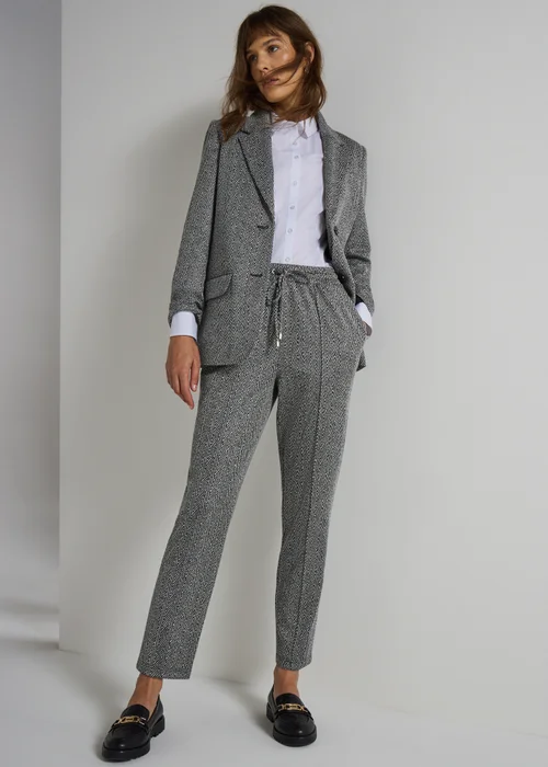 Et Vous Grey Zigzag Ponte Trousers - Size 24 Image 1