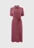Raspberry Zig Zag Texture Shirt Midi Dress - Size 20 Image 4