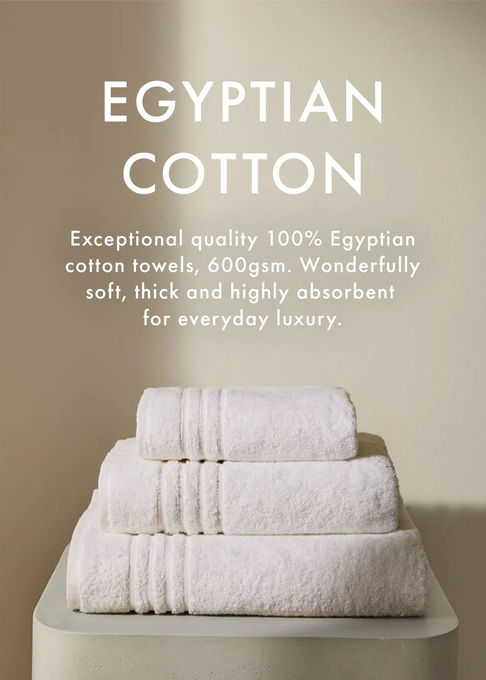 Brown 100% Egyptian Cotton Towels - Hand Towel Image 2