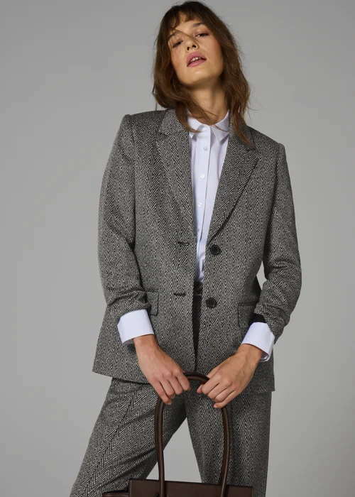 Et Vous Grey Herringbone Ponte Blazer - 10 Image 1