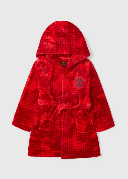Manchester United Boys Red Dressing Gown (4-13yrs) - Age 4 Years Image 1