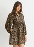 Gini London Brown Animal Smock Mini Dress - 12 Image 3