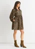 Gini London Brown Animal Smock Mini Dress - 12 Image 4
