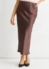Gini London Chocolate Satin Midi Skirt - Size 10 Image 3