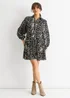 Gini London Black/ Gold Zebra Belted Shirt Dress - 8 Image 1