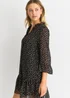 Gini London Black Animal Spot Shirt Mini Dress - 8 Image 4