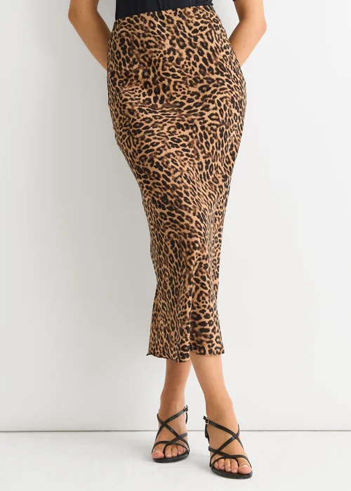 Gini London Brown Animal Print Maxi Skirt - 16 Image 3
