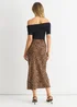 Gini London Brown Animal Print Maxi Skirt - 16 Image 2