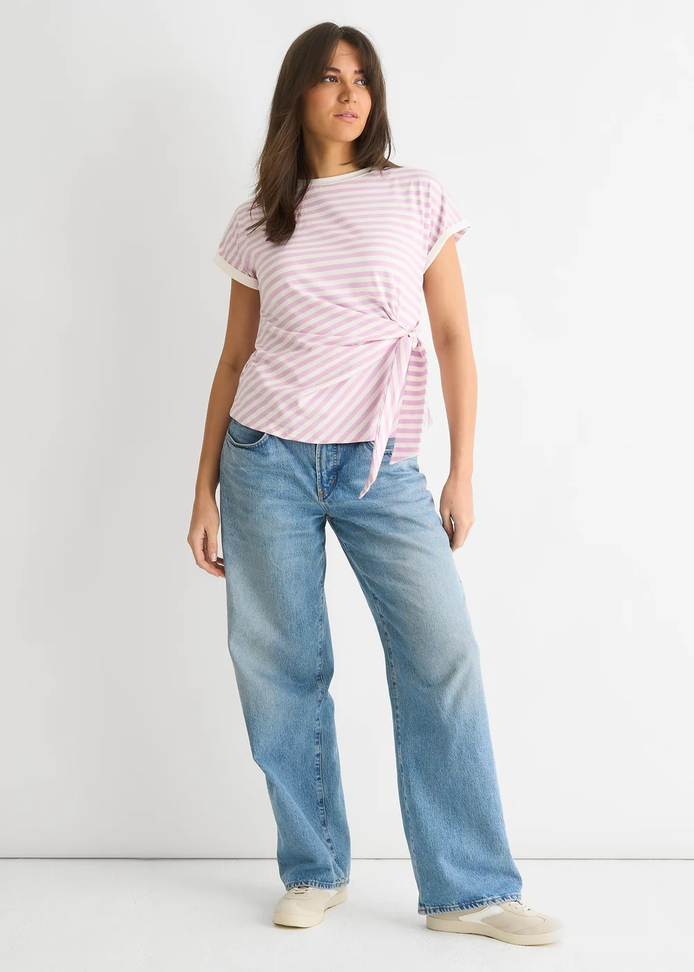 Gini London Pink Stretch Stripe Top - 8 Image 1