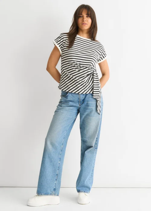 Gini London Grey Stretch Stripe Top - 12 Image 1