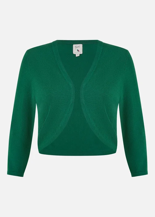 Yumi Dark Green Knitted Bolero - Small Image 3