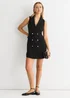 Gini London Black Double Breast Boucle Blazer Mini Dress - 16 Image 1