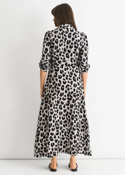 Gini London Grey Animal Print Shirt Maxi Dress - 8 Image 2
