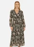 Yumi Brown Animal Swirl Midi Wrap Dress - 16 Image 1