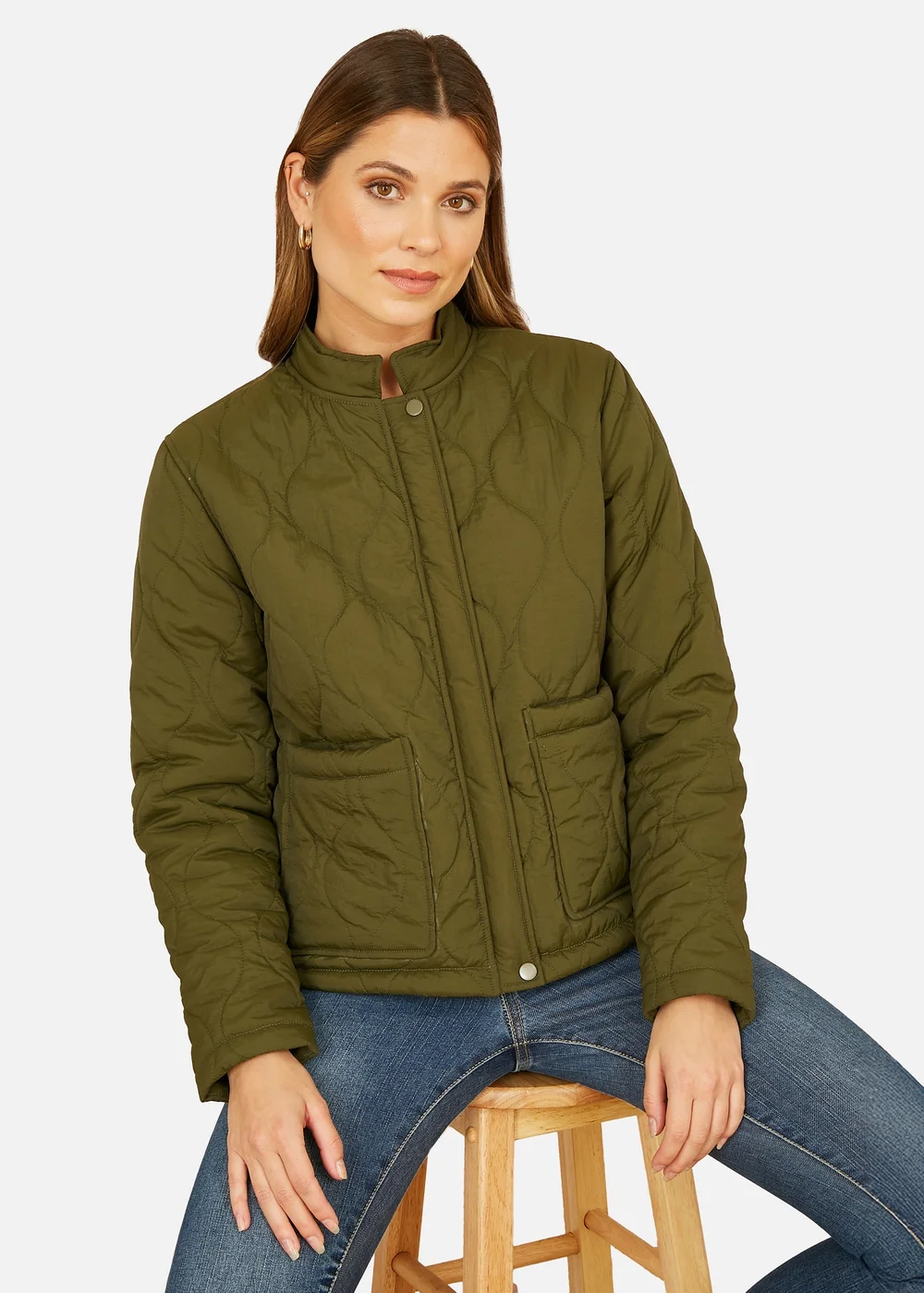 Yumi Green Short Quilted Jacket - 14 Image 1