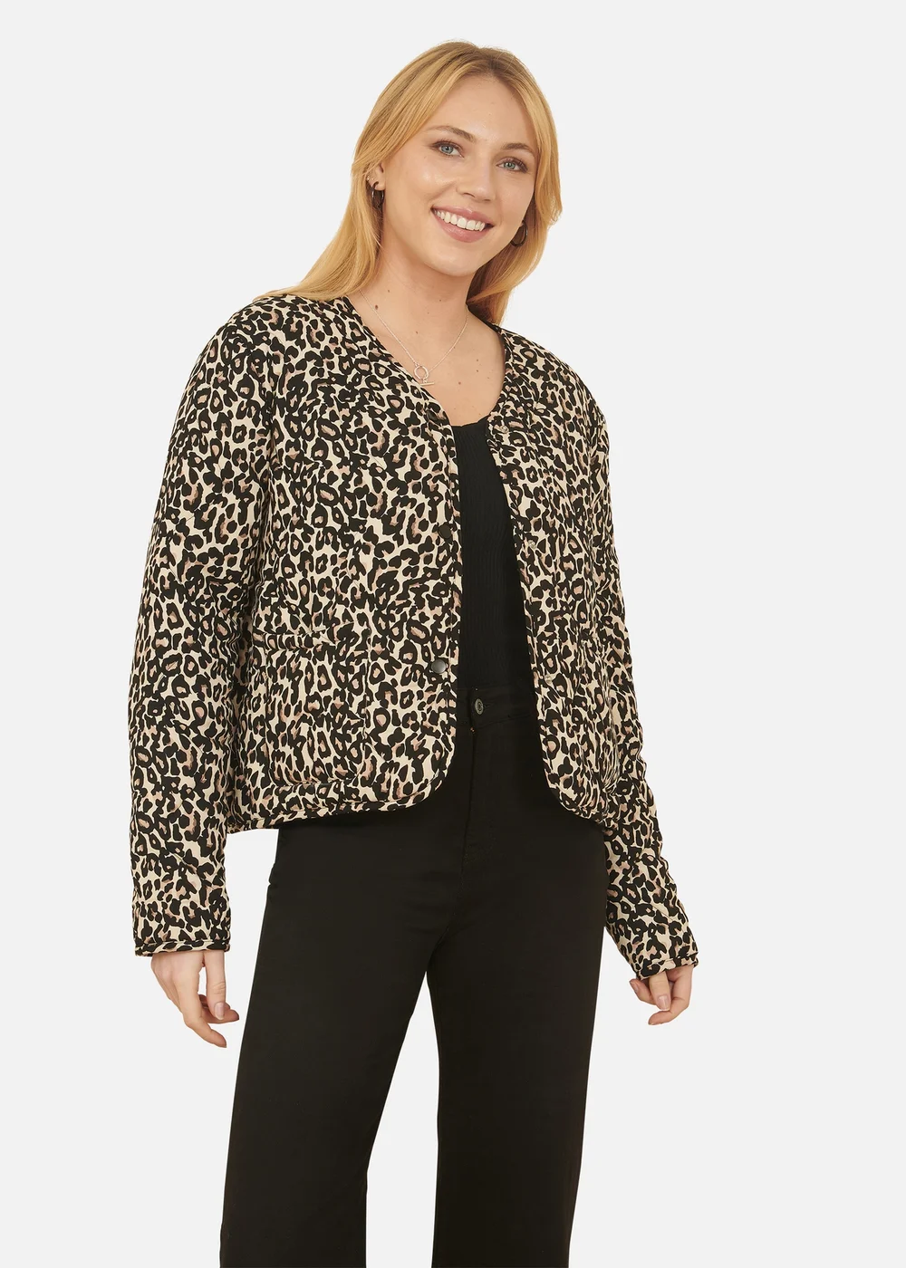 Yumi Brown Leopard Print Boxy Jacket - 10 Image 1