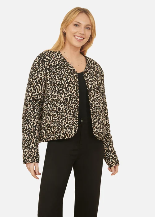 Yumi Brown Leopard Print Boxy Jacket - 10 Image 1
