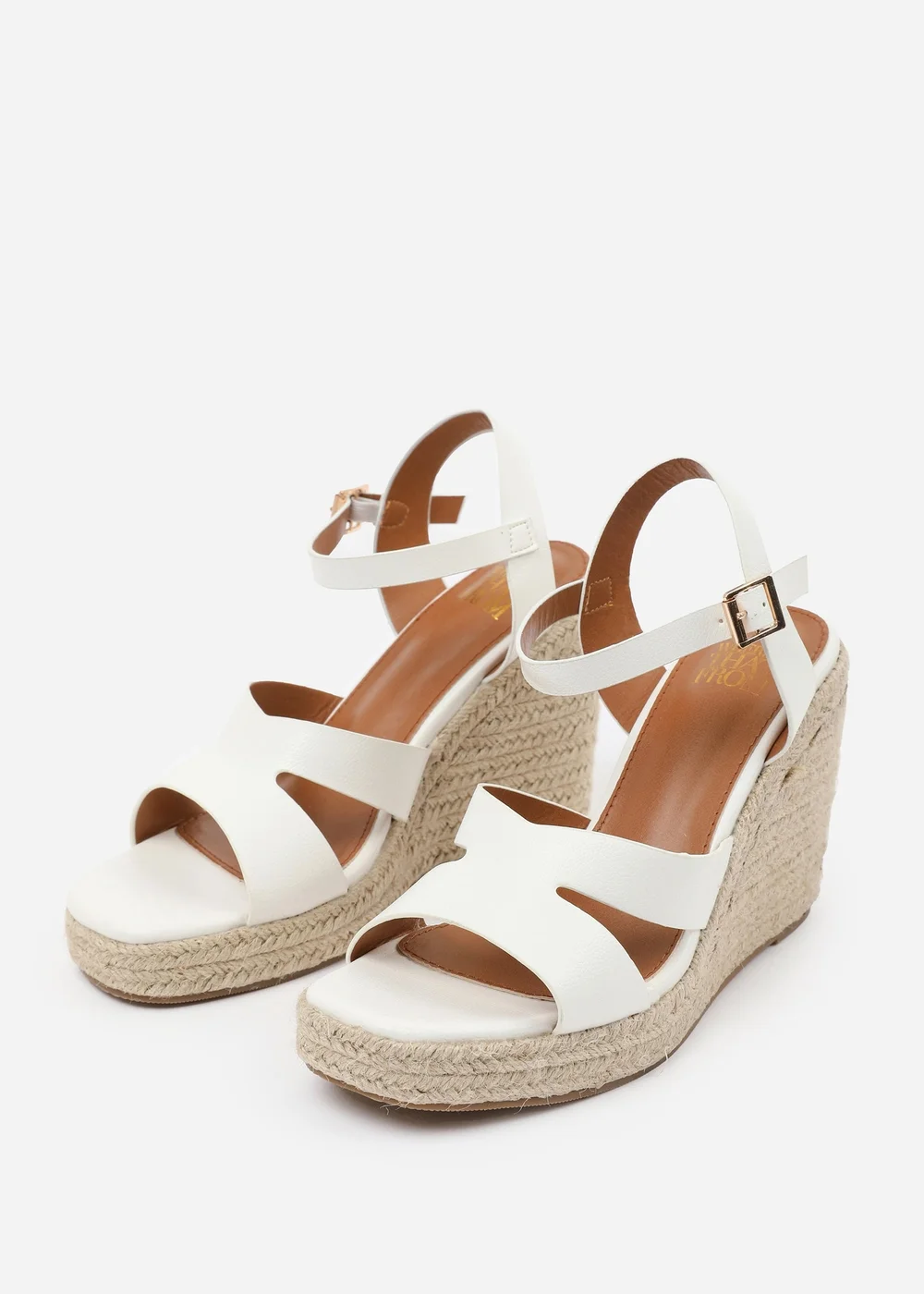 Where's That From White PU Sansa Wedge Shoes - 8 Image 3