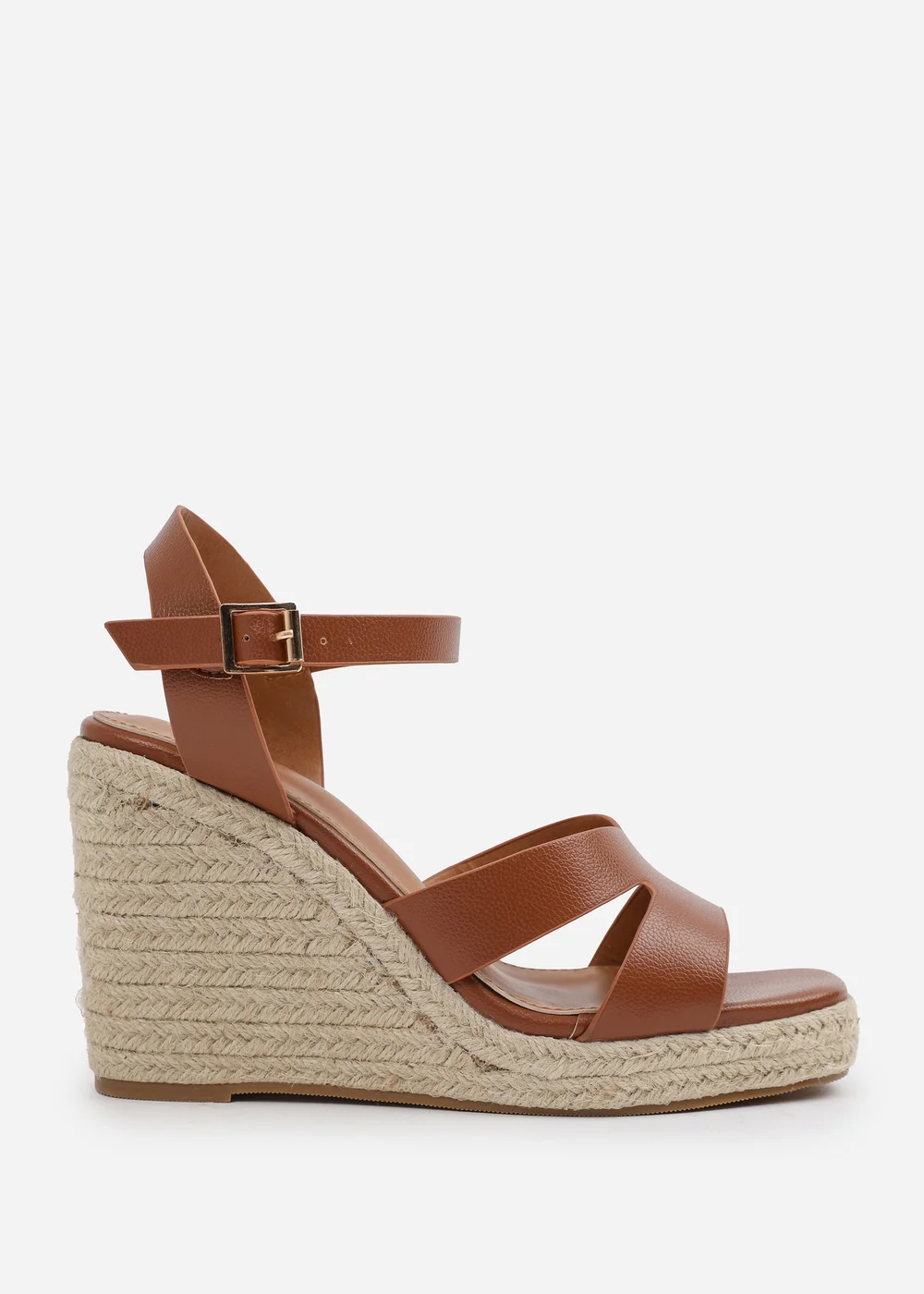 Where's That From Tan PU Sansa Wedge Shoes - Size 4 Image 2