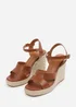 Where's That From Tan-PU Wide-Fit Black PU Sansa Wedge Shoes - Size 7 Image 3