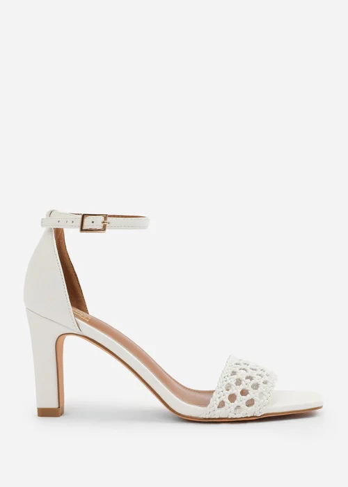 Where's That From White PU Naia Wide-Fit Strappy Block Heel - Size 6 Image 2