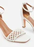 Where's That From White PU Naia Braided Strappy Block Heel - Size 5 Image 4
