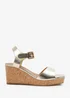 Where's That From Gold PU Giselle Wide-Fit Wedge Sandals With Buckle-Ankle-Strap - Size 6 Image 2