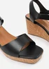 Where's That From Black PU Giselle Wedge Sandals With Buckle-Ankle-Strap - Size 7 Image 4