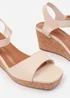 Where's That From Cream PU Giselle Wedge Sandals With Buckle-Ankle-Strap - Size 8 Image 4