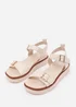 Where's That From Cream PU Isabel Double-Buckle-Strap Platform Sandals - Size 3 Image 3