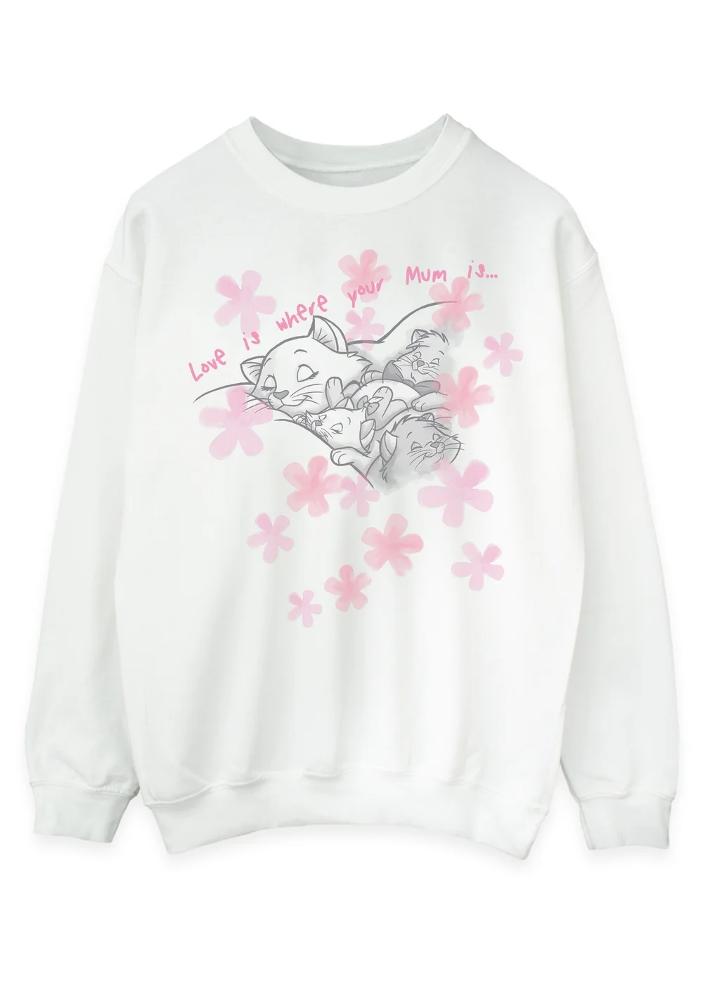 Disney Aristocats Love Is Where Mum Is White Sweatshirt - 2XL Image 1