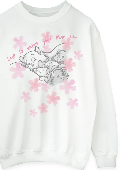 Disney Aristocats Love Is Where Mum Is White Sweatshirt - 2XL Image 2