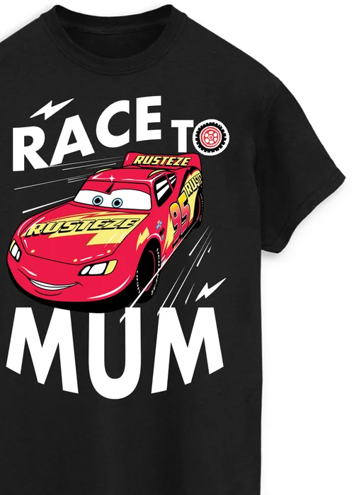 Disney Cars Race To Mum Black Boyfriend Fit T-Shirt - 4XL Image 2