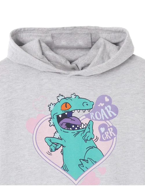 Vanilla Underground Rugrats Reptar Love Grey Marl Hoodie - L Image 3