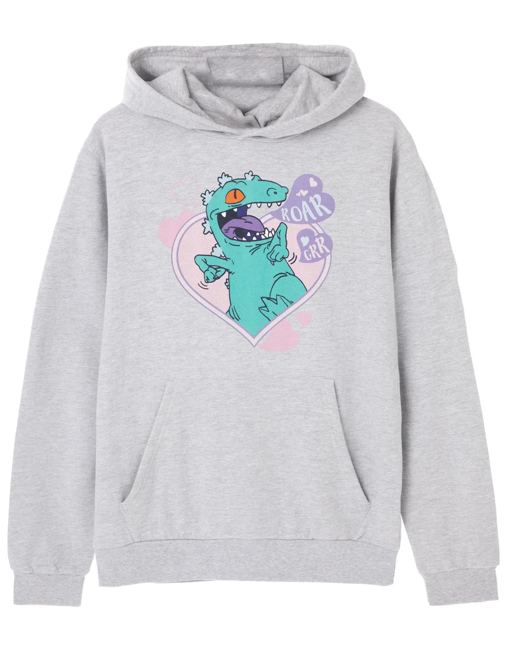 Vanilla Underground Rugrats Reptar Love Grey Marl Hoodie - L Image 1