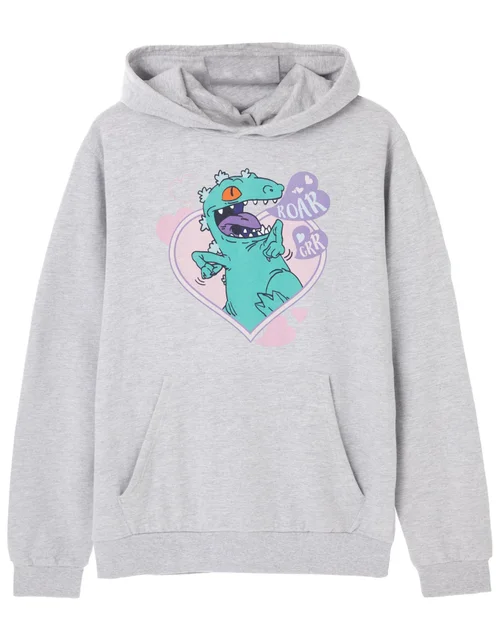 Vanilla Underground Rugrats Reptar Love Grey Marl Hoodie - L Image 1
