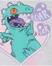 Vanilla Underground Rugrats Reptar Love Grey Marl Hoodie - L Image 6