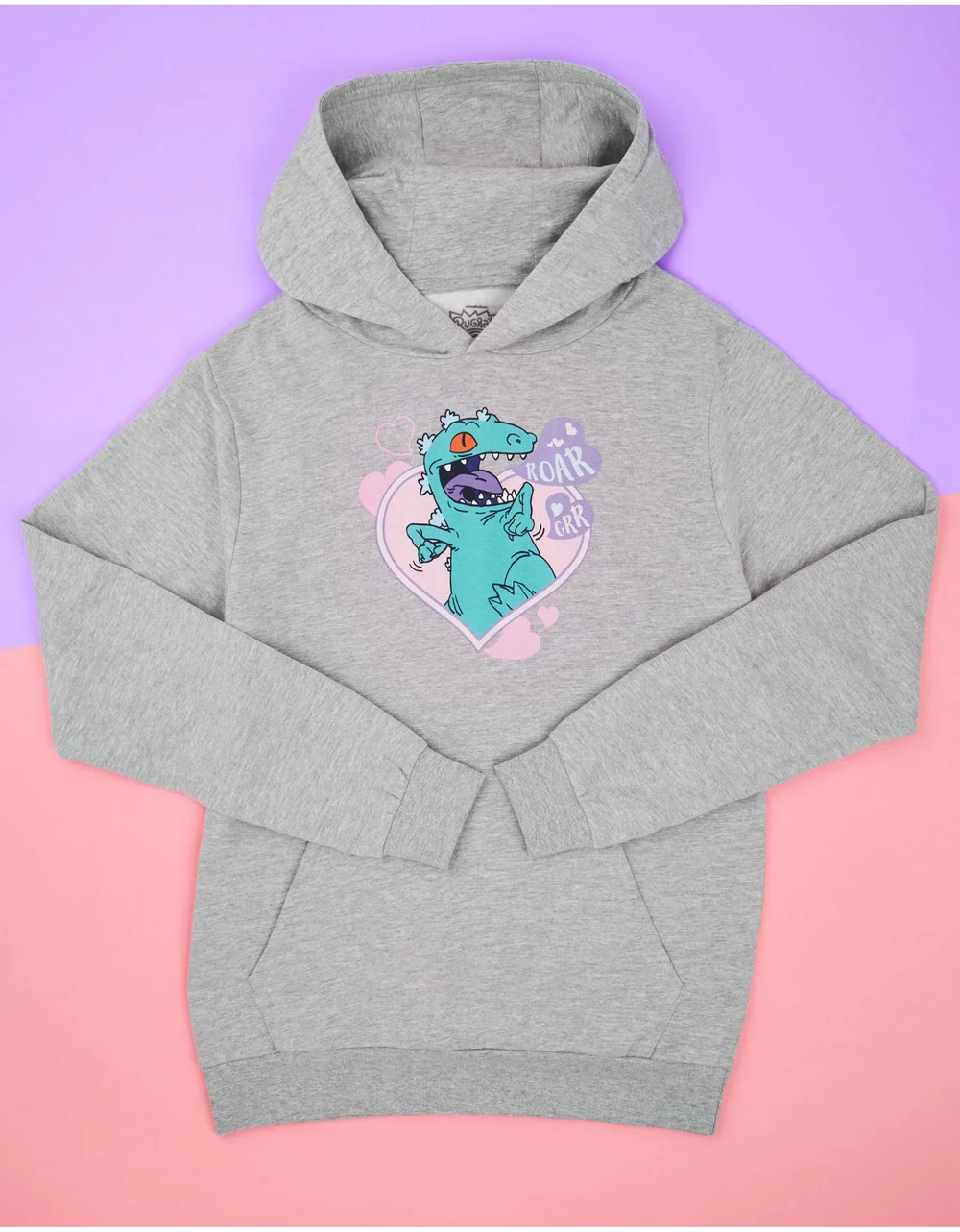 Vanilla Underground Rugrats Reptar Love Grey Marl Hoodie - L Image 2