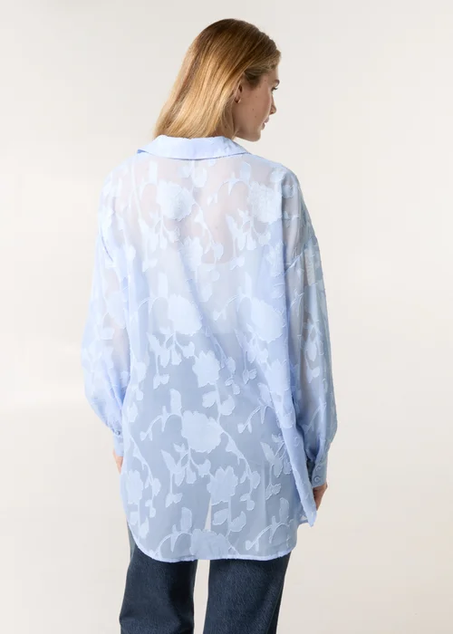 Blue Vanilla Blue Sheer Devore Shirt - Extra Large Image 3
