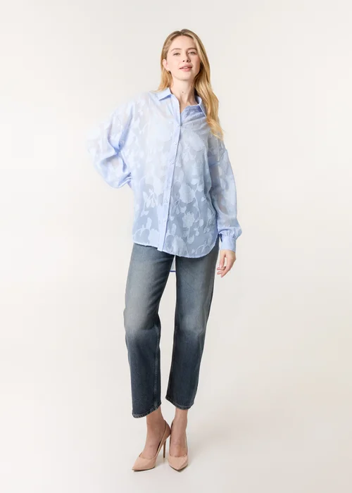 Blue Vanilla Blue Sheer Devore Shirt - Extra Large Image 4