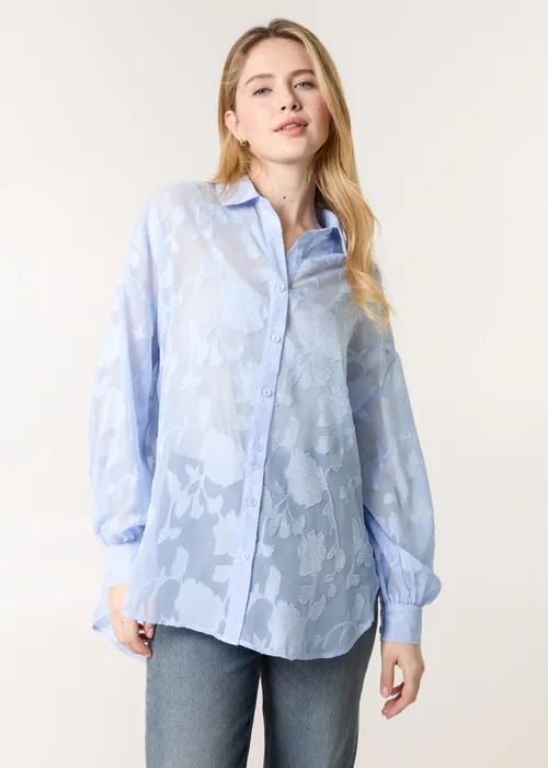 Blue Vanilla Blue Sheer Devore Shirt - Extra Large Image 1