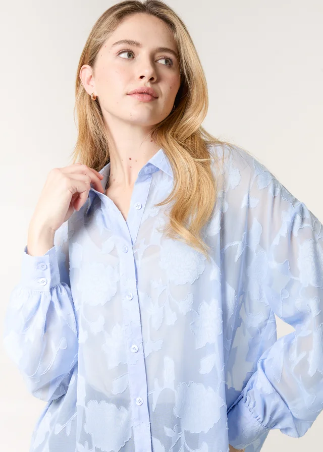 Blue Vanilla Blue Sheer Devore Shirt