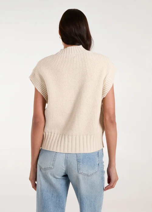 Blue Vanilla Stone Knitted Button Front Vest - M/L Image 3