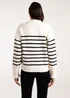 Blue Vanilla Stone Horizontal Stripes Bow Button Detailed Jumper - Medium/Large Image 3
